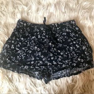 Black Shorts With White Flowers!